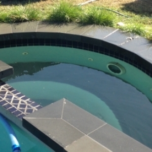 pool coping spa slate curve swim landscaping