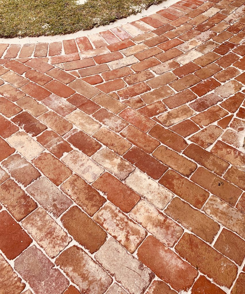 "Beautifully designed garden with stone paving"