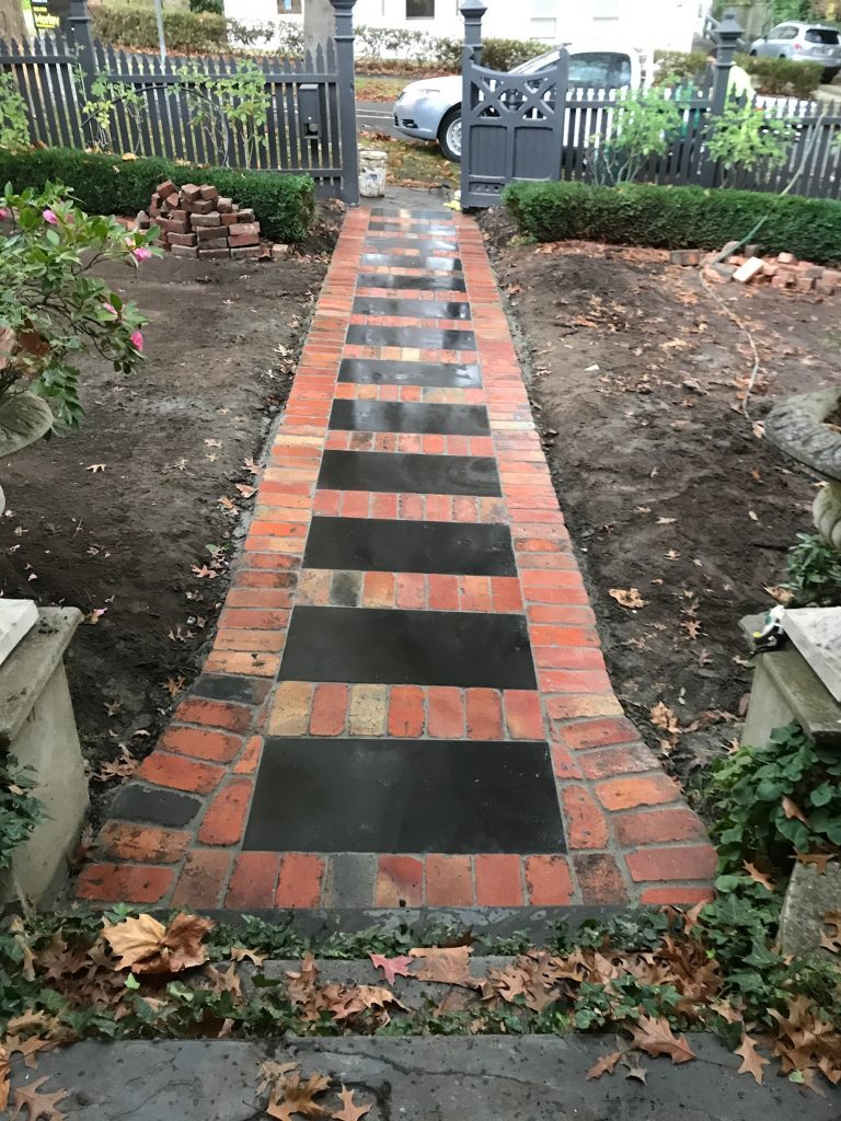 "Elegant garden with stone pathways"