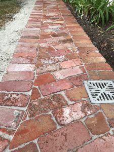 Finished paving project with a mix of stone materials