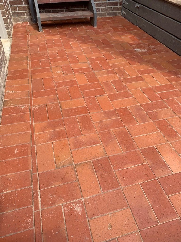 red brick paver