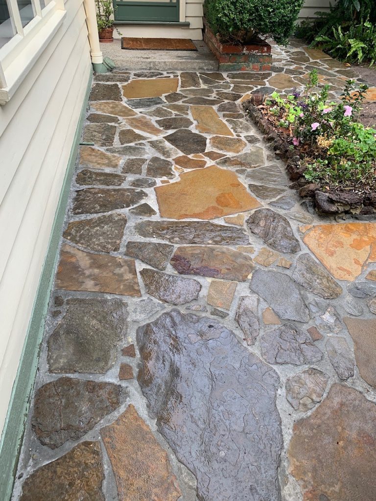 "Elegant garden design with stone pathways"